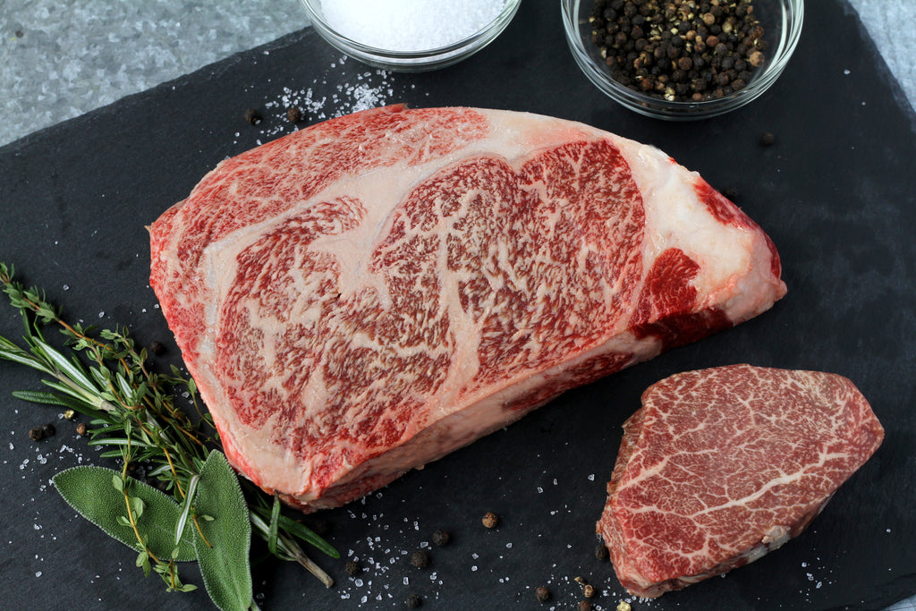 Texas Craft Wagyu dry aged Wagyu Ribeye and Filet Mignon (Tenderloin). Craft steaks. Dallas delivery.