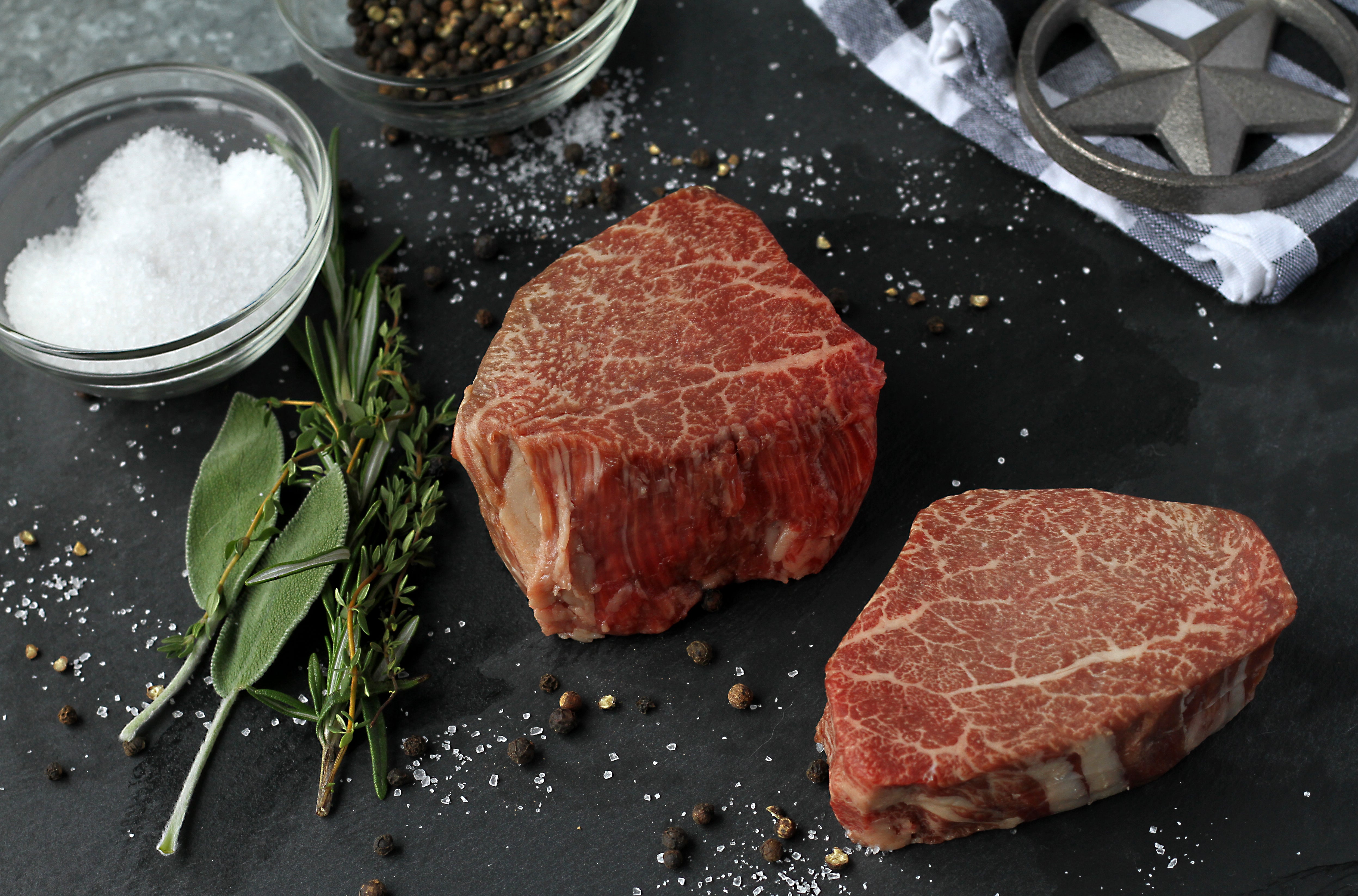 Texas Craft Wagyu dry aged Wagyu Filet Mignon (Tenderloin). Craft steaks. Dallas delivery.